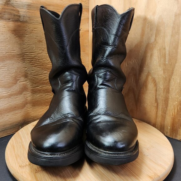 Justin Roper Boots Mens Black Leather Pull On Size 9 main image 8